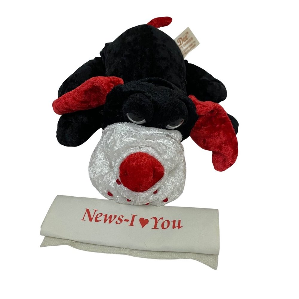 Dan Dee Valentines Dog Holding News I Love You Plush